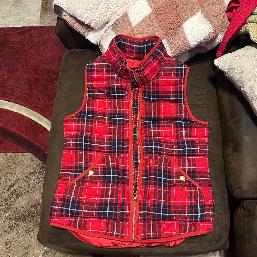 Merona Red Checkered Vest (Medium)